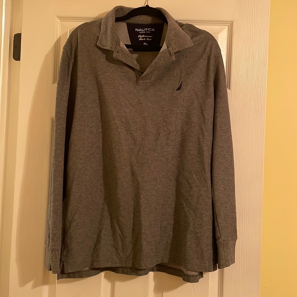 EUC Nautica long sleeve polo shirt!